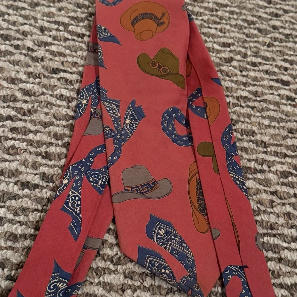 Structure Cowboy Rodeo Men's Tie Hat Bandana‎ Print Western
